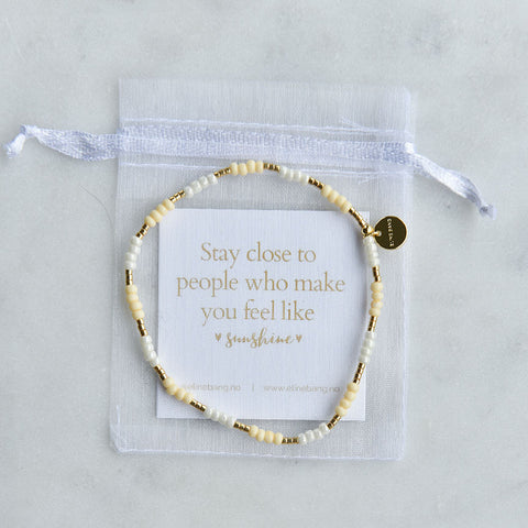 Kaviya armbånd elastikk- lysegul