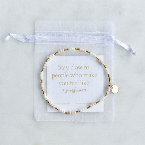 Kaviya armbånd elastikk- dus rosa