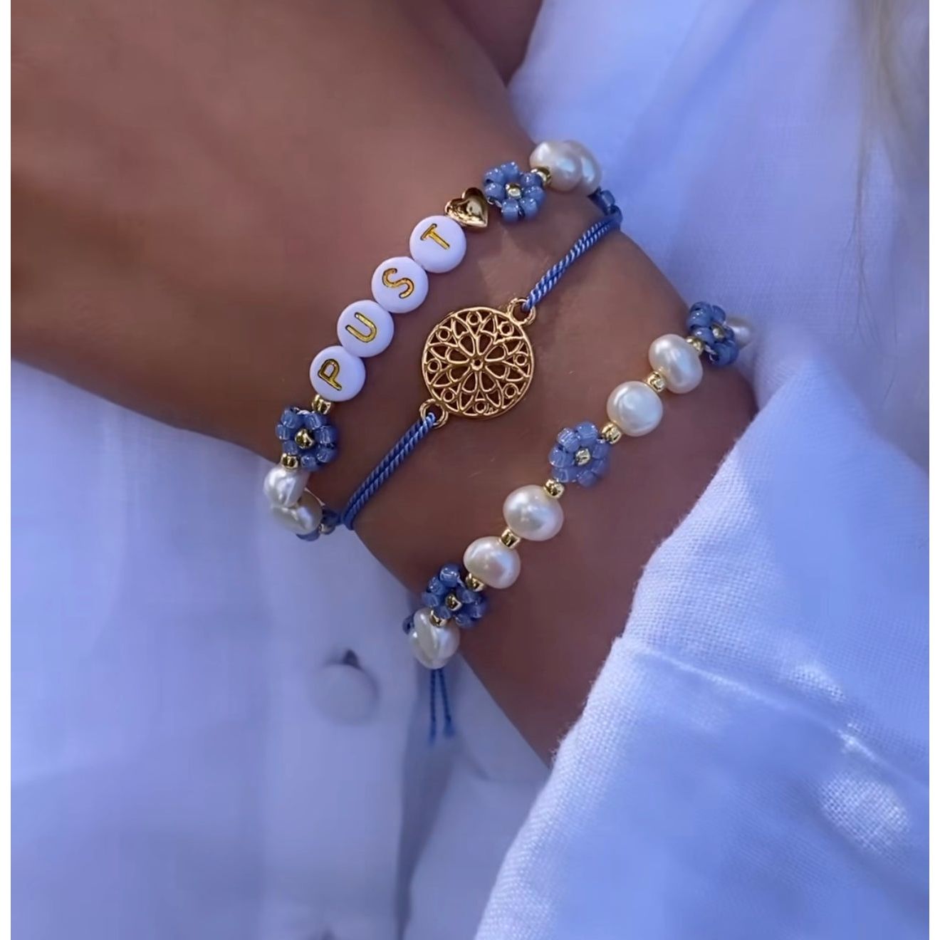 Breath rose bracelet set