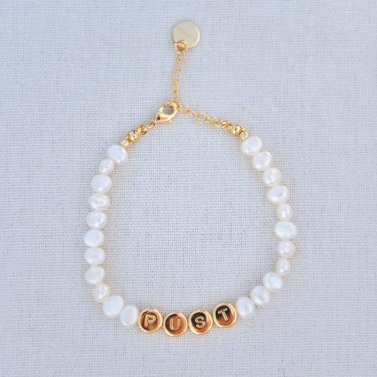 Breath gold freshwater pearl bracelet